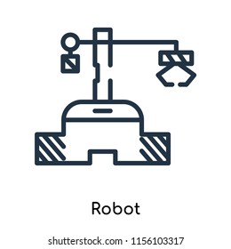 Robot icon vector isolated on white background, Robot transparent sign , thin symbols or lined elements in outline style