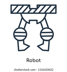 Robot icon vector isolated on white background, Robot transparent sign , thin symbols or lined elements in outline style
