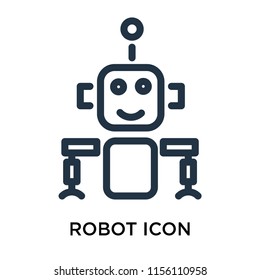 Robot icon vector isolated on white background, Robot transparent sign , thin symbol or stroke element design in outline style