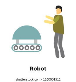 Robot icon vector isolated on white background, Robot transparent sign , standing human or people cartoon character illustration