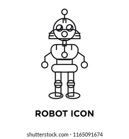 Robot icon vector isolated on white background, Robot transparent sign