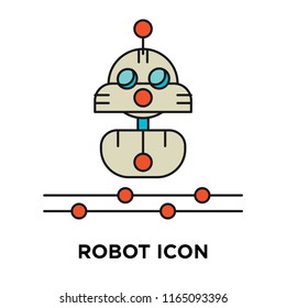 Robot icon vector isolated on white background, Robot transparent sign , technology symbols