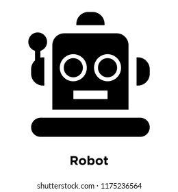 Robot icon vector isolated on white background, logo concept of Robot sign on transparent background, filled black symbol