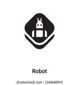Robot icon vector isolated on white background, logo concept of Robot sign on transparent background, filled black symbol