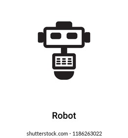 Robot icon vector isolated on white background, logo concept of Robot sign on transparent background, filled black symbol
