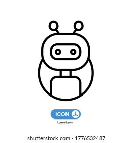 robot icon vector isolated on white background.