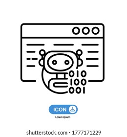 robot icon vector isolated on white background.