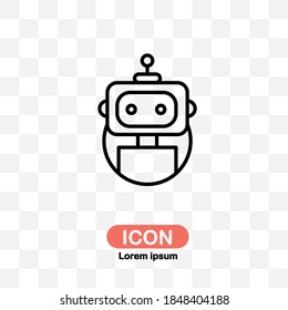 robot icon vector isolated on transparent background.
