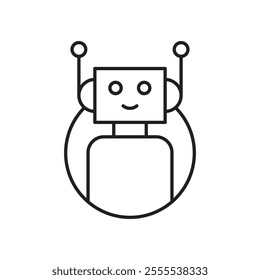Robot icon vector isolated on white background.