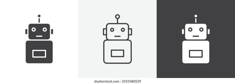 Robot icon vector set for ui designs
