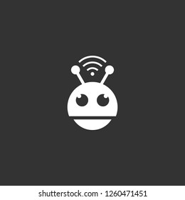 robot icon vector. robot sign on black background. robot icon for web and app