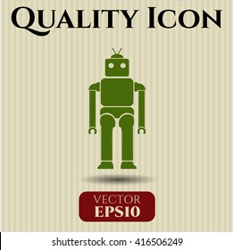 robot icon vector symbol flat eps jpg app web concept website