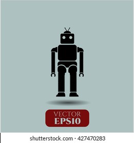 Robot icon vector symbol flat eps jpg app web concept website