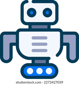 Robot Icon Vector: An icon vector that represents a robot typically features a humanoid or mechanical figure. This icon is commonly used to indicate robotics technology or automation.
