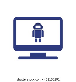 Robot icon.Flat design.