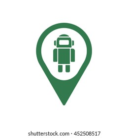 Robot icon.Flat design.