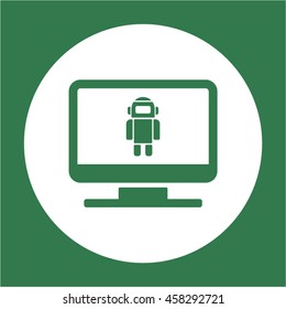 Robot icon.Flat design.