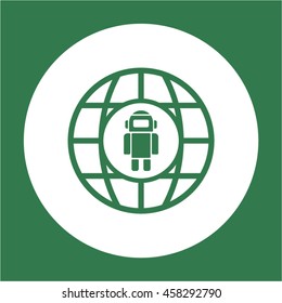 Robot icon.Flat design.