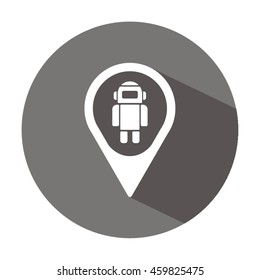 Robot icon.Flat design.