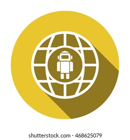 Robot icon.Flat design.