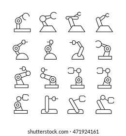 robot icons, bold line