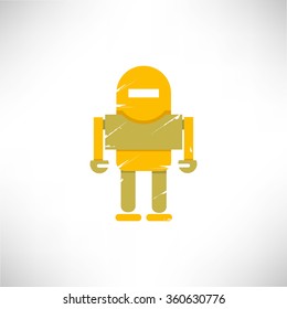 robot icons, cute robot, grunge style robot vector