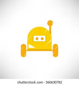 robot icons, cute robot, grunge style robot vector