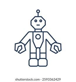 robot icons isolated on White Background. Flat style design
