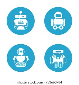 robot icons in round buttons