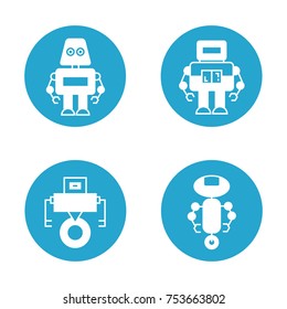 robot icons in round buttons