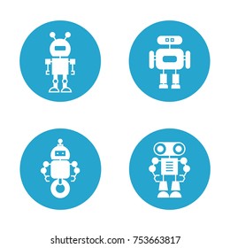 robot icons in round buttons
