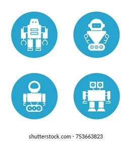 robot icons in round buttons