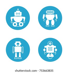 robot icons in round buttons