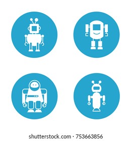 robot icons in round buttons