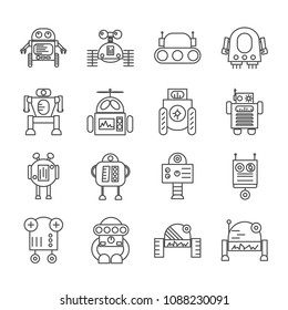 robot icons set