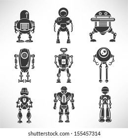 robot icons set