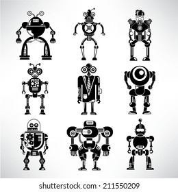 robot icons set