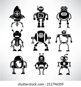 robot icons set