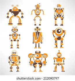 robot icons set 