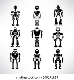 robot icons set