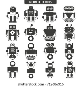 robot icons set