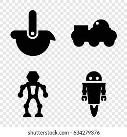 Robot icons set. set of 4 robot filled icons such as