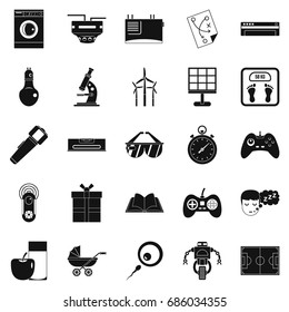 Robot icons set. Simple set of 25 robot icons for web isolated on white background