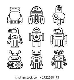 robot icons set vector illustration