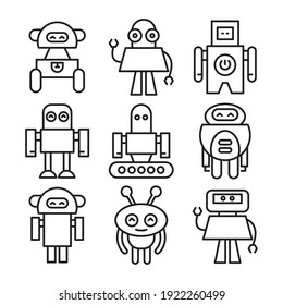 robot icons set vector illustration