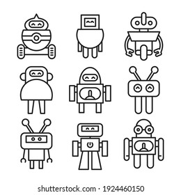 robot icons set vector illustration
