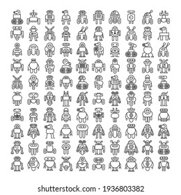 iconos robot conjunto ilustración vectorial