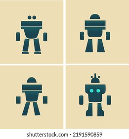 robot icons set vector illustration