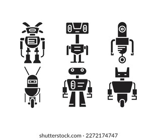 robot icons set vector illustration