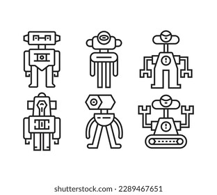 robot icons set vector illustration